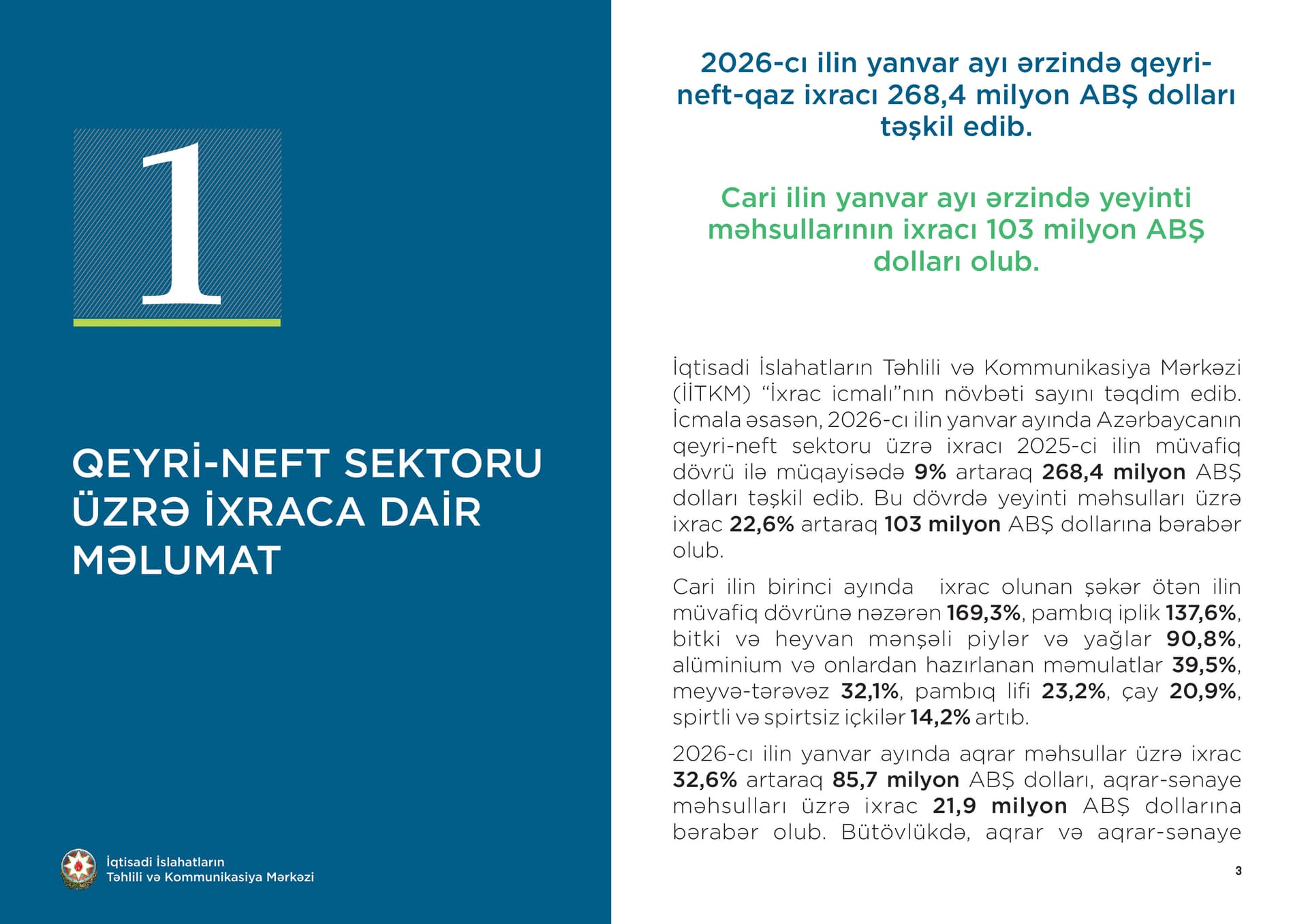 İxrac icmalı” 2026-cı ilin Yanvar Buraxılışı Dərc Olundu - Şəkil 17