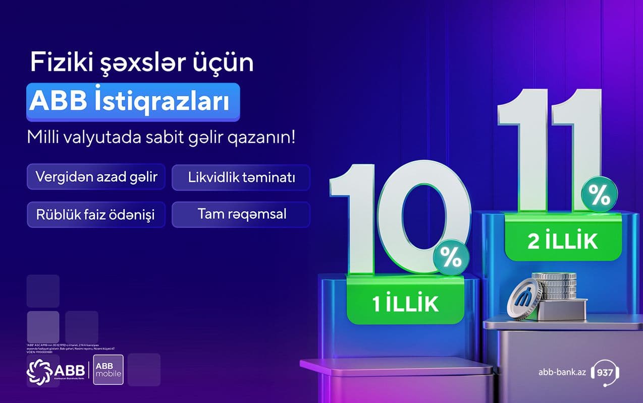 ABB-dən fiziki şəxslər üçün yeni məhsul - ABB istiqrazları!