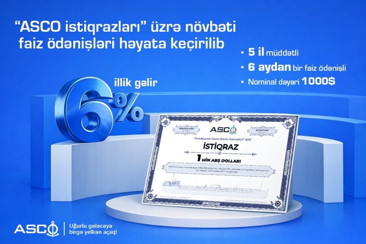ASCO istiqrazları üzrə investorlar 4,5 milyon dollar kupon gəliri əldə edib