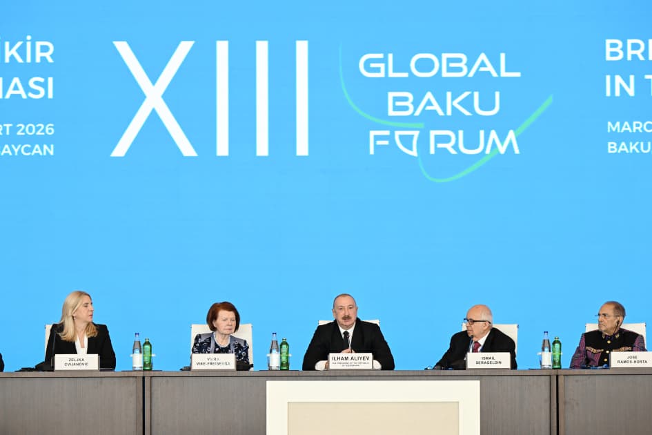 Prezident İlham Əliyev XIII Qlobal Bakı Forumun açılış mərasimində çıxış edib - Şəkil 7