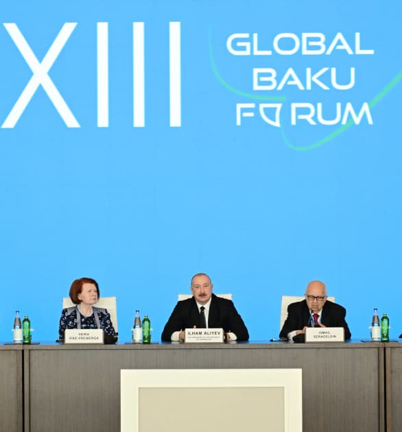 Prezident İlham Əliyev XIII Qlobal Bakı Forumun açılış mərasimində çıxış edib - Şəkil 11