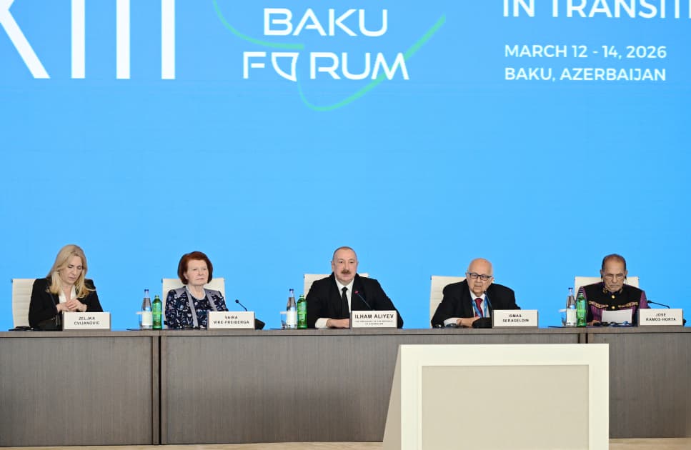 Prezident İlham Əliyev XIII Qlobal Bakı Forumun açılış mərasimində çıxış edib - Şəkil 12