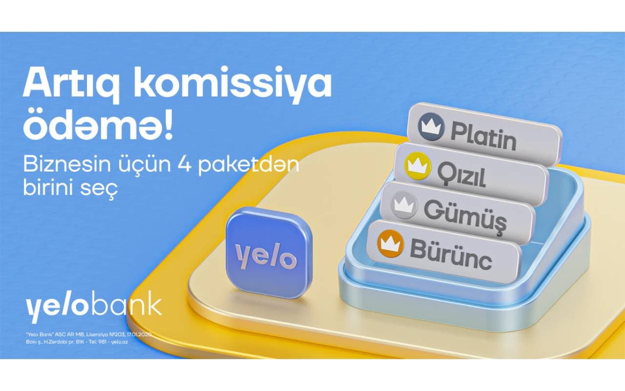 Biznes xərclərinə nəzarət Yelo Bank-ın tarif paketləri ilə daha rahatdır!