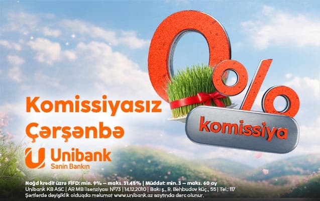 Unibank Novruz bayramı münasibətilə 0 % komissiyalı kredit aksiyası keçirir - Şəkil 1