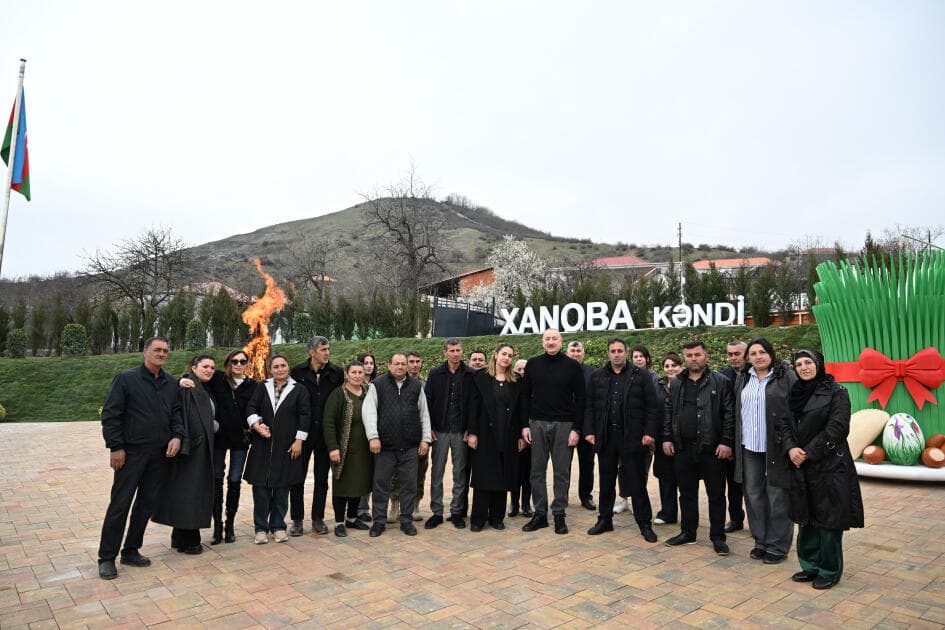 Prezident İlham Əliyev və Birinci xanım Mehriban Əliyeva Xanoba kəndində bərpa işləri ilə tanış olublar