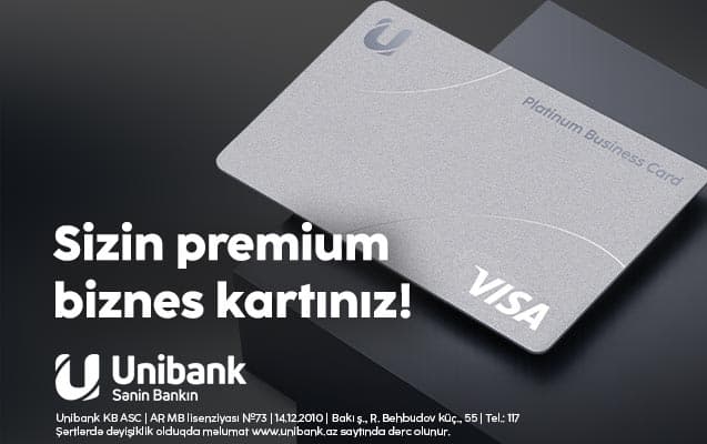Sahibkarlar üçün yeni imkanlar: Unibank Visa Platinum Business kartı - Şəkil 1