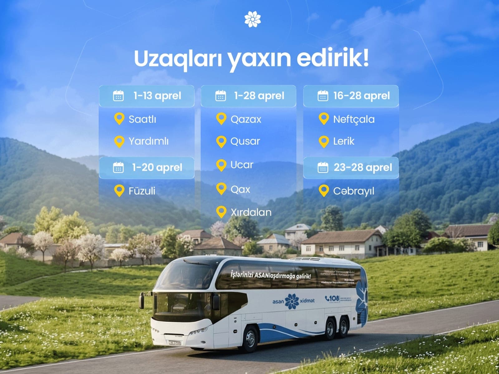 11 rayonda səyyar ASAN xidmət təşkil olunacaq