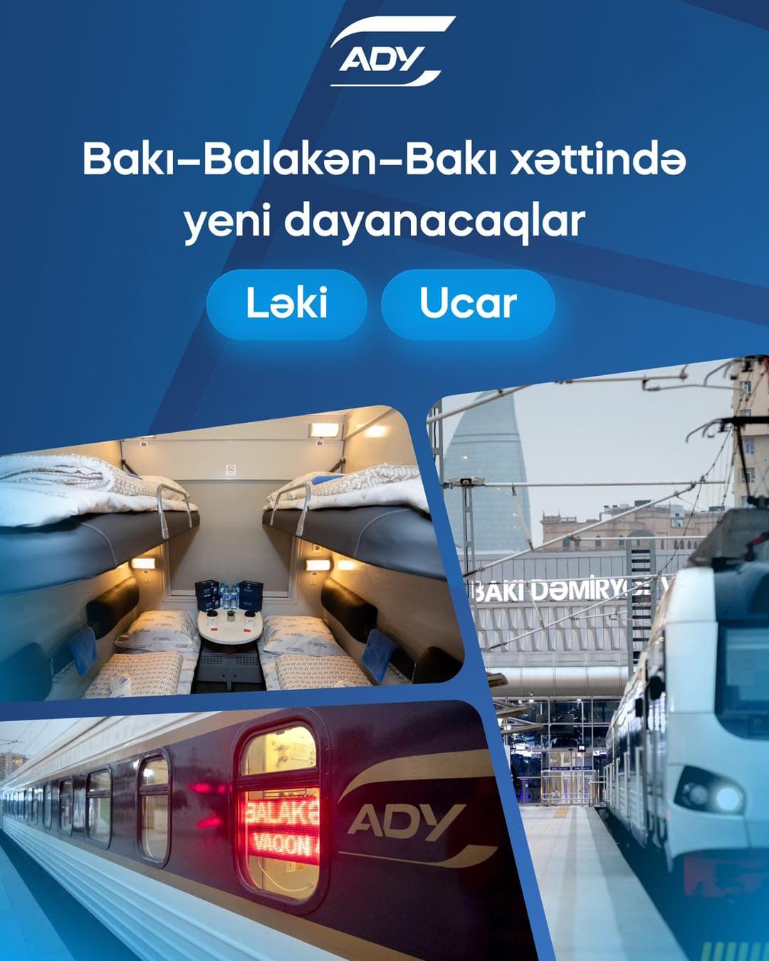 Bakı–Balakən gecə qatarlarına yeni dayanacaqlar əlavə edilib - Şəkil 1