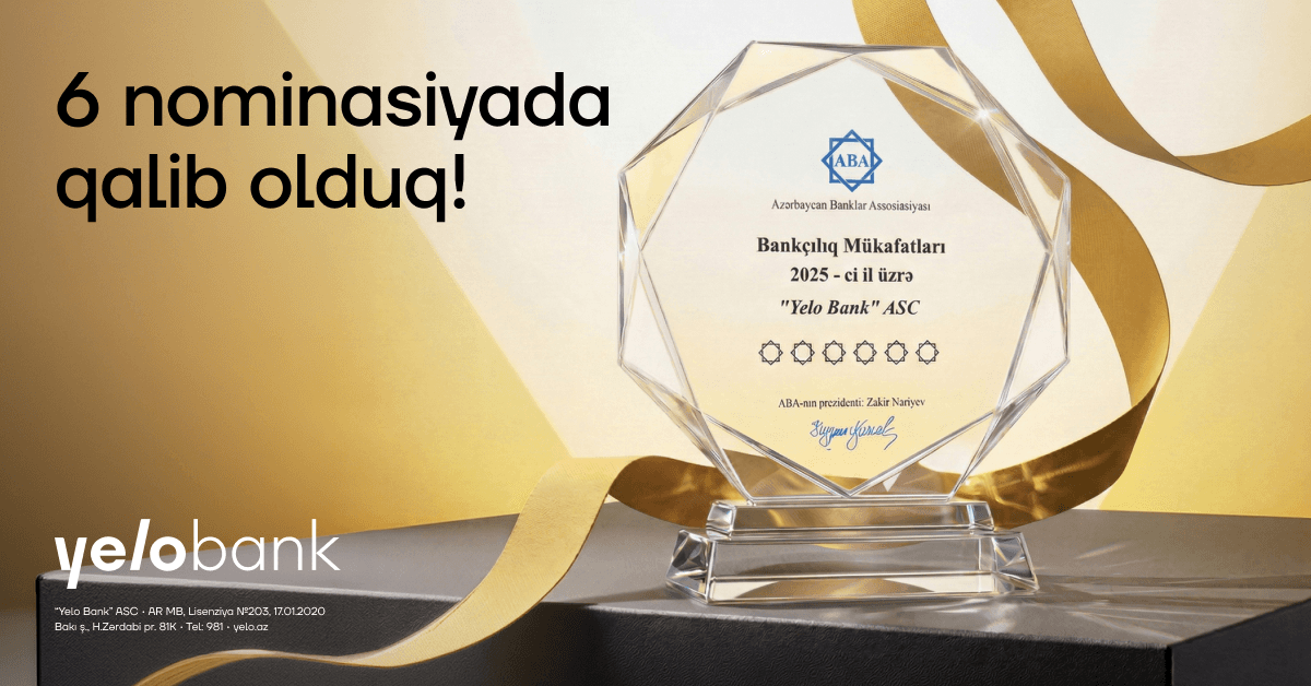 Yelo Bank 6 nominasiya üzrə qalib seçildi - Şəkil 1