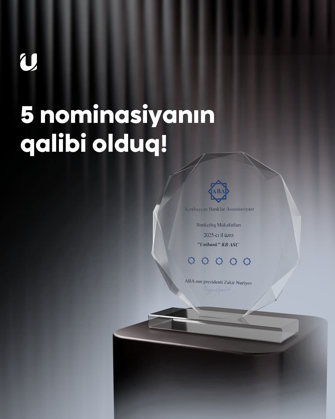 Unibank 5 nominasiya üzrə qalib olub - Şəkil 1