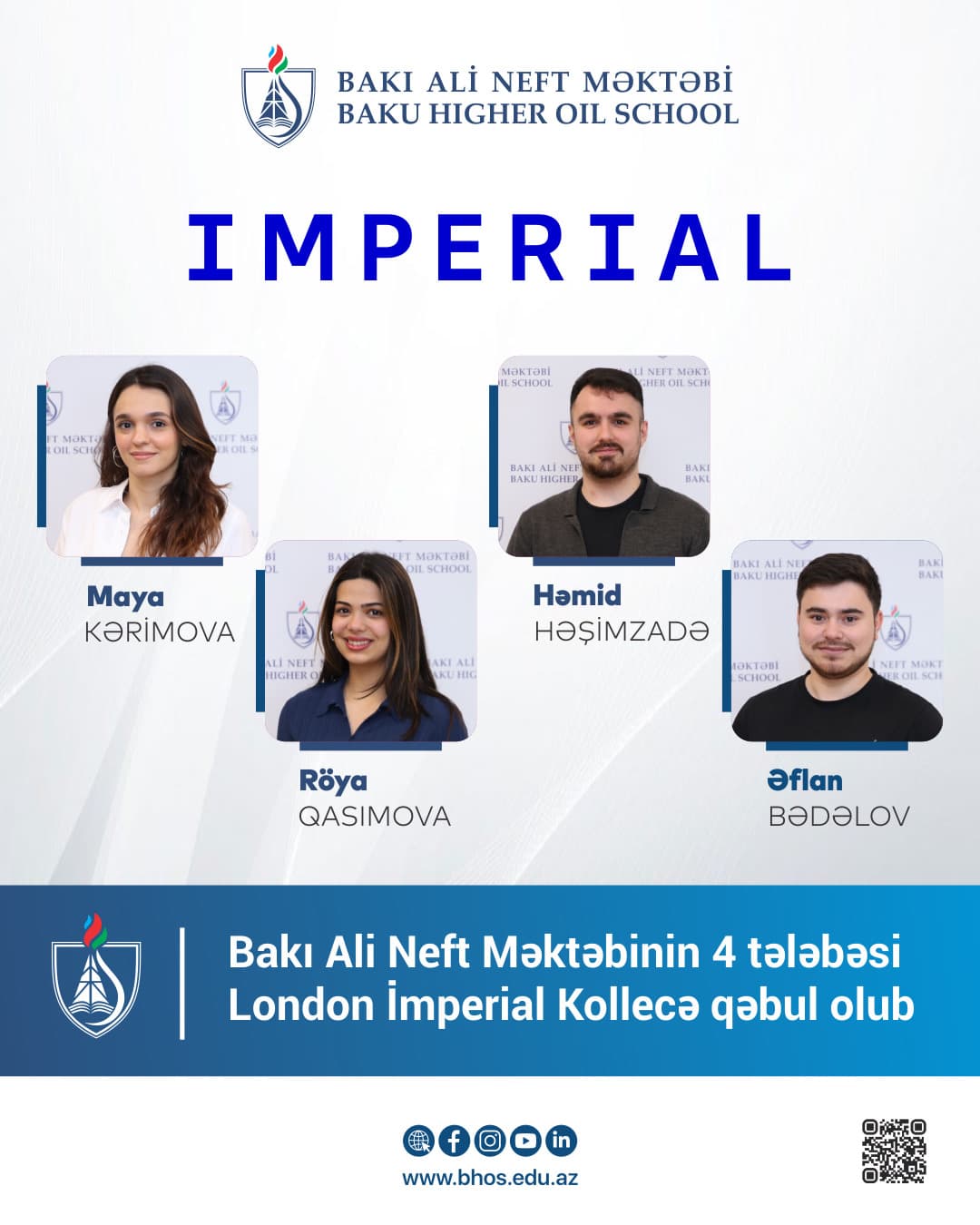 BANM-in 4 tələbəsi dünyanın 2-ci ən yaxşı universitetinə magistraturaya qəbul olub