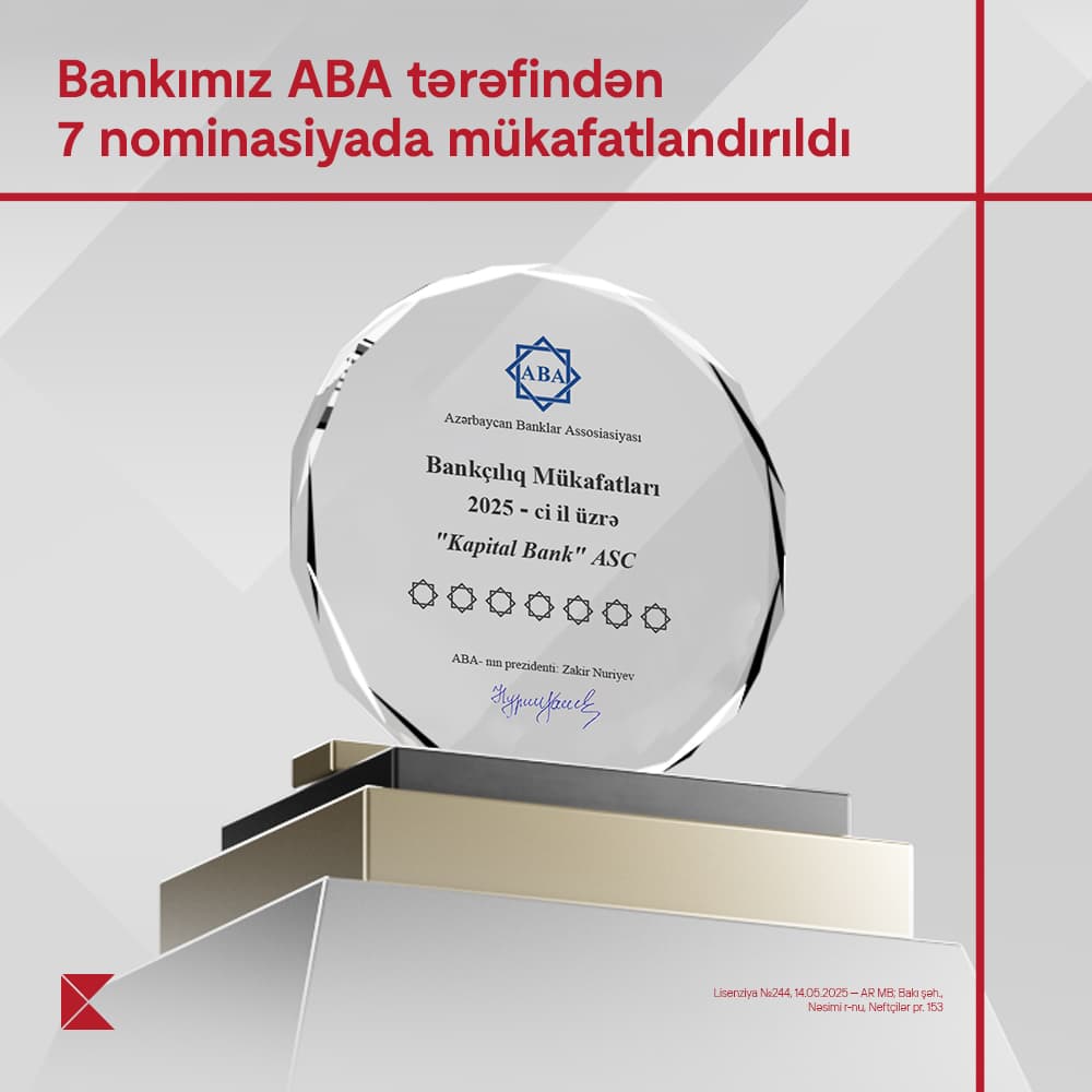 Kapital Bank 7 nominasiya üzrə mükafatlandırıldı - Şəkil 1