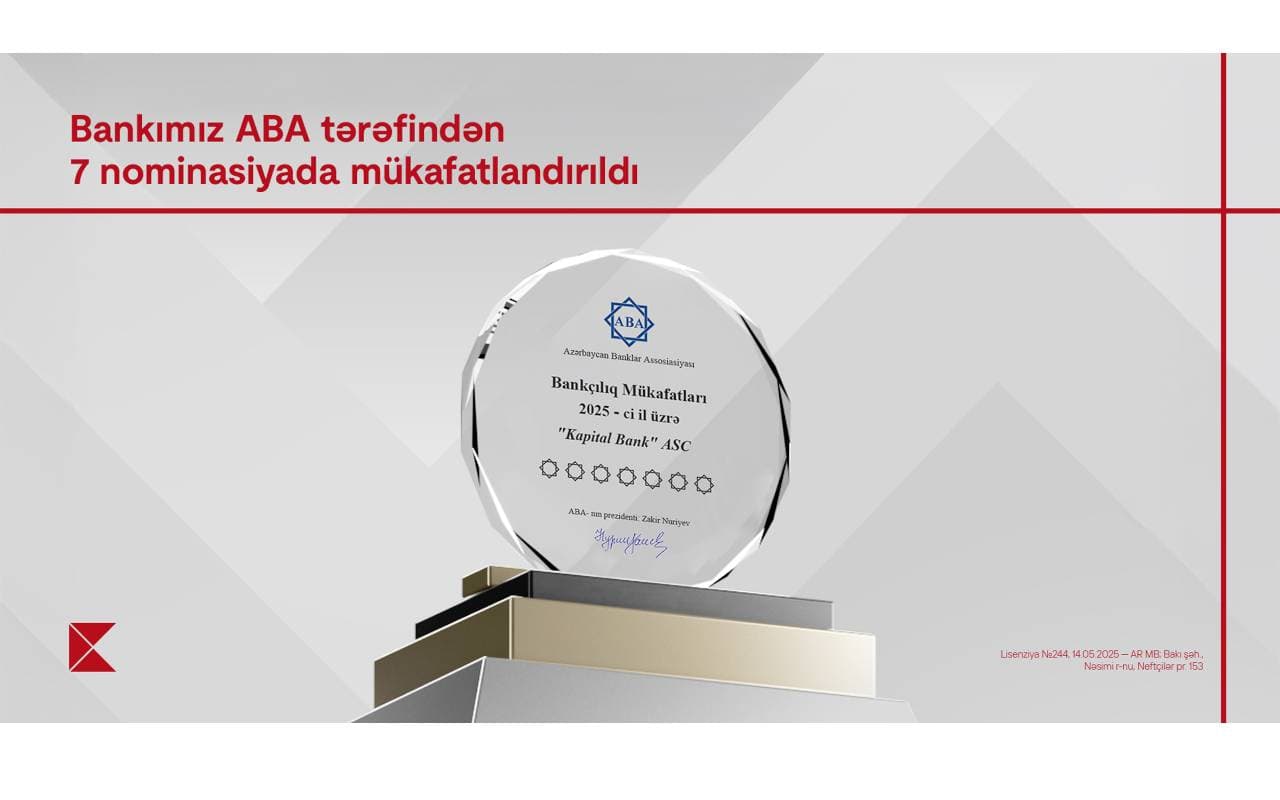Kapital Bank 7 nominasiya üzrə mükafatlandırıldı