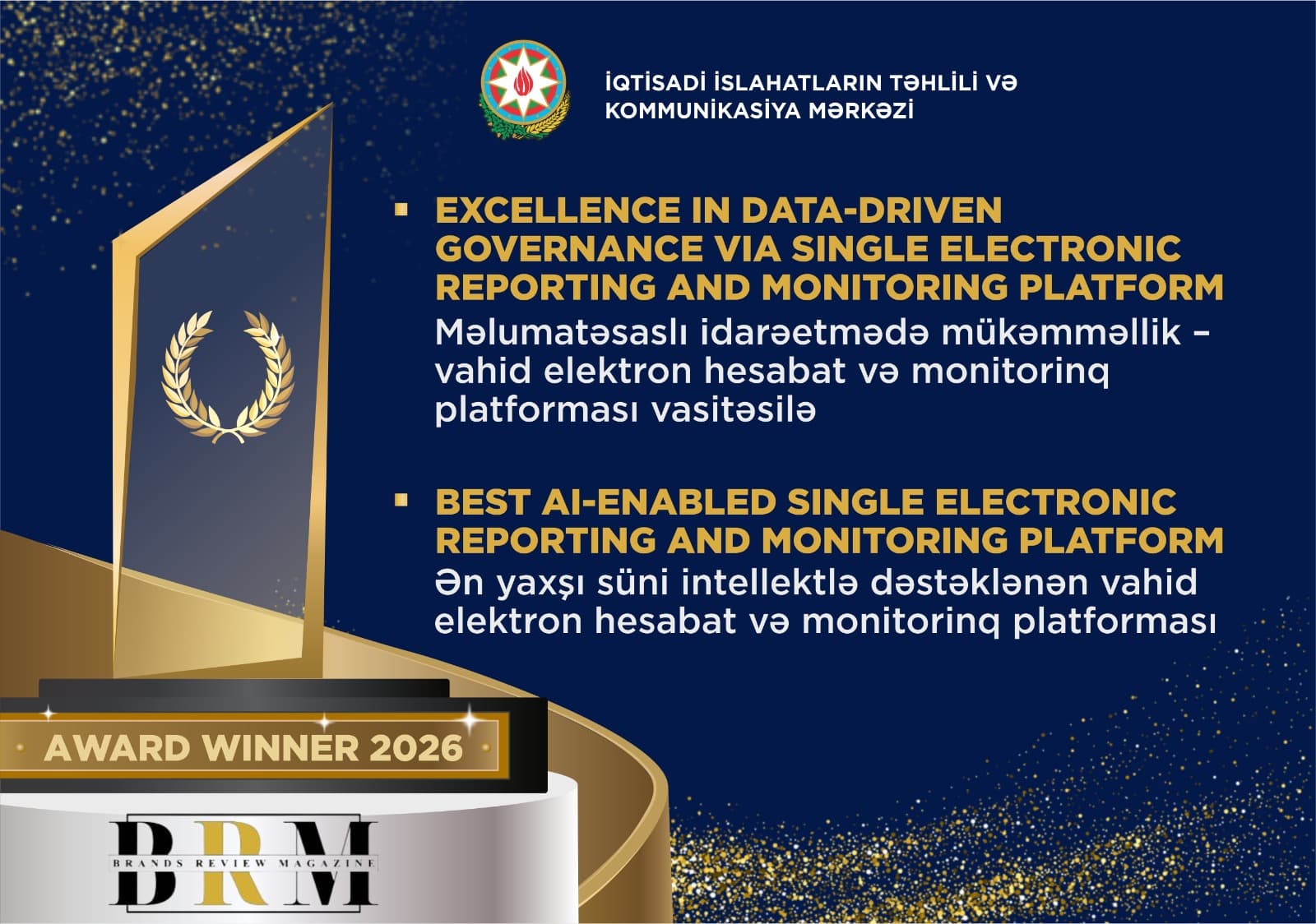 İİTKM Böyük Britaniyada “Brands Review Magazine Awards 2025” müsabiqəsində ali mükafata layiq görülüb