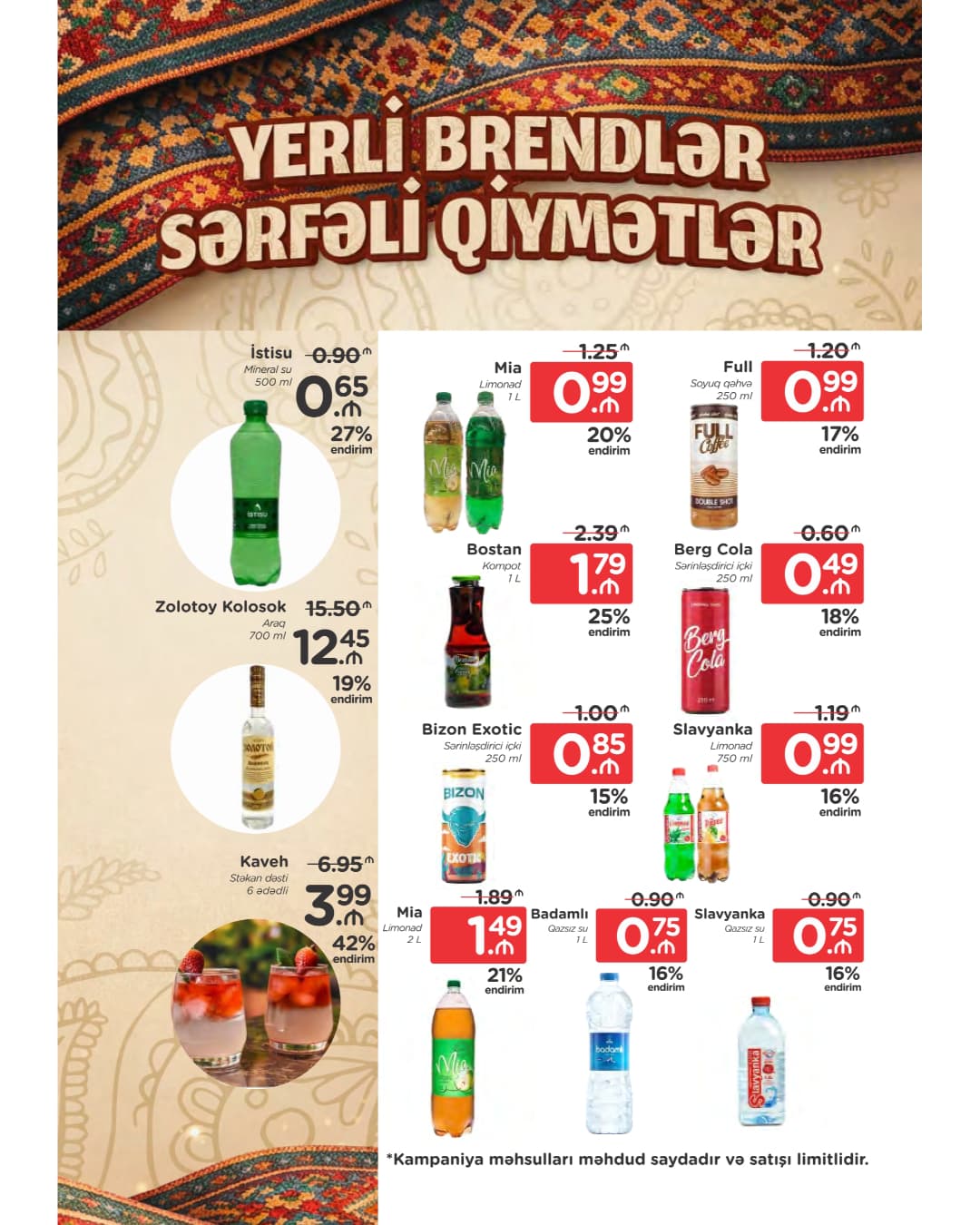 Məhdud sayda kampaniya məhsulları Araz Supermarketdə endirimlə təqdim olunur - Şəkil 2