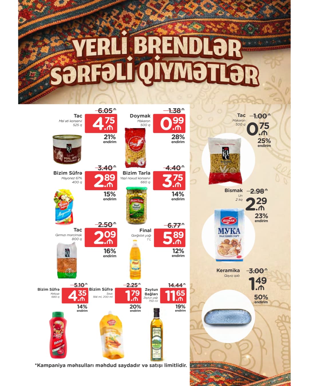 Məhdud sayda kampaniya məhsulları Araz Supermarketdə endirimlə təqdim olunur - Şəkil 3