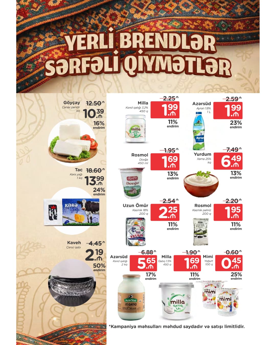 Məhdud sayda kampaniya məhsulları Araz Supermarketdə endirimlə təqdim olunur - Şəkil 4