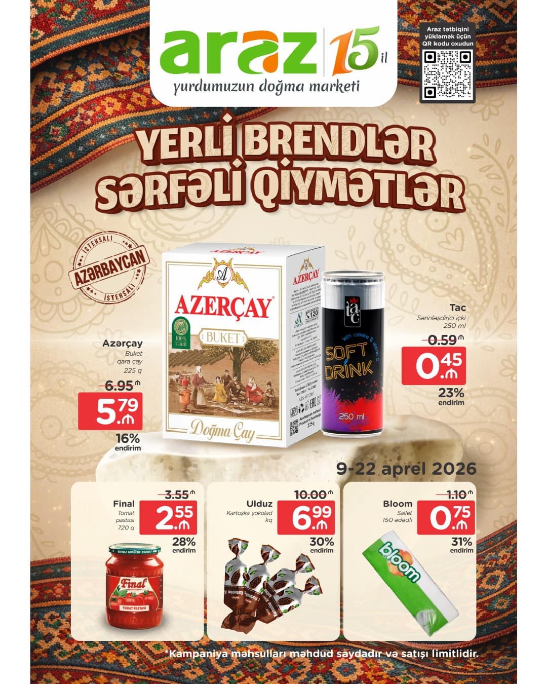 Məhdud sayda kampaniya məhsulları Araz Supermarketdə endirimlə təqdim olunur - Şəkil 5