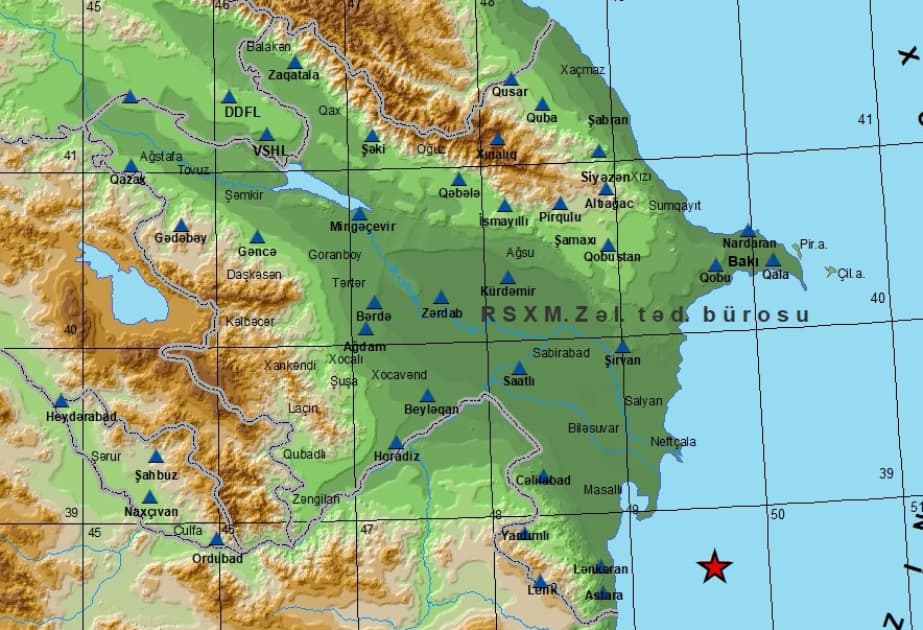 Xəzər dənizində 3,3 maqnitudalı zəlzələ baş verib