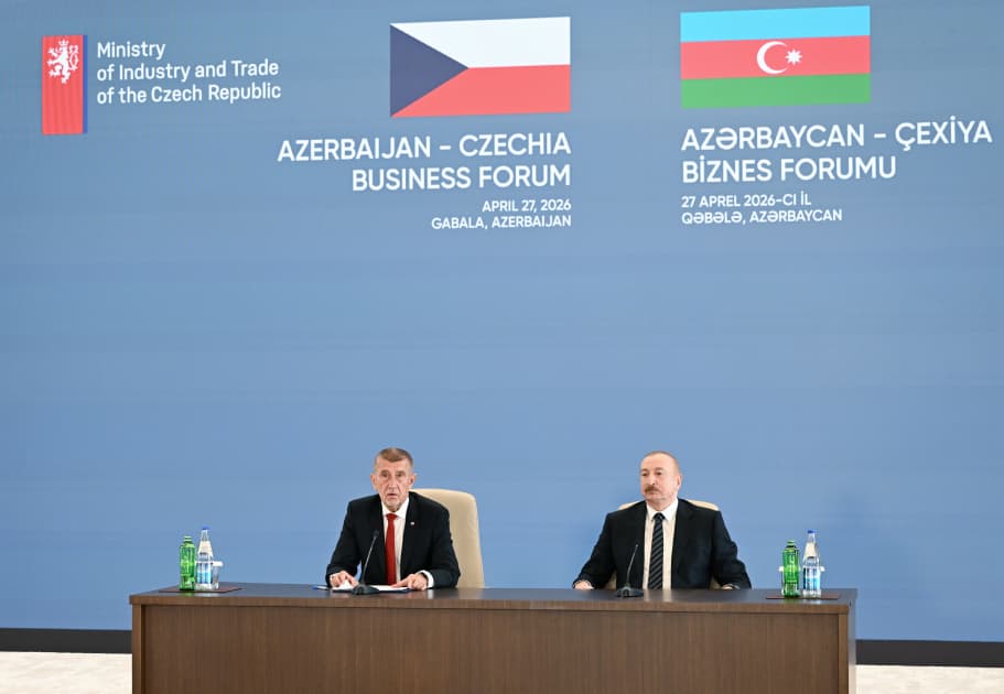 Prezident İlham Əliyevin və Andrey Babişin iştirakı ilə Azərbaycan-Çexiya biznes-forumu keçirilib - Şəkil 8