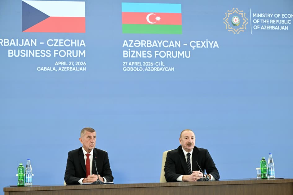 Prezident İlham Əliyevin və Andrey Babişin iştirakı ilə Azərbaycan-Çexiya biznes-forumu keçirilib - Şəkil 10