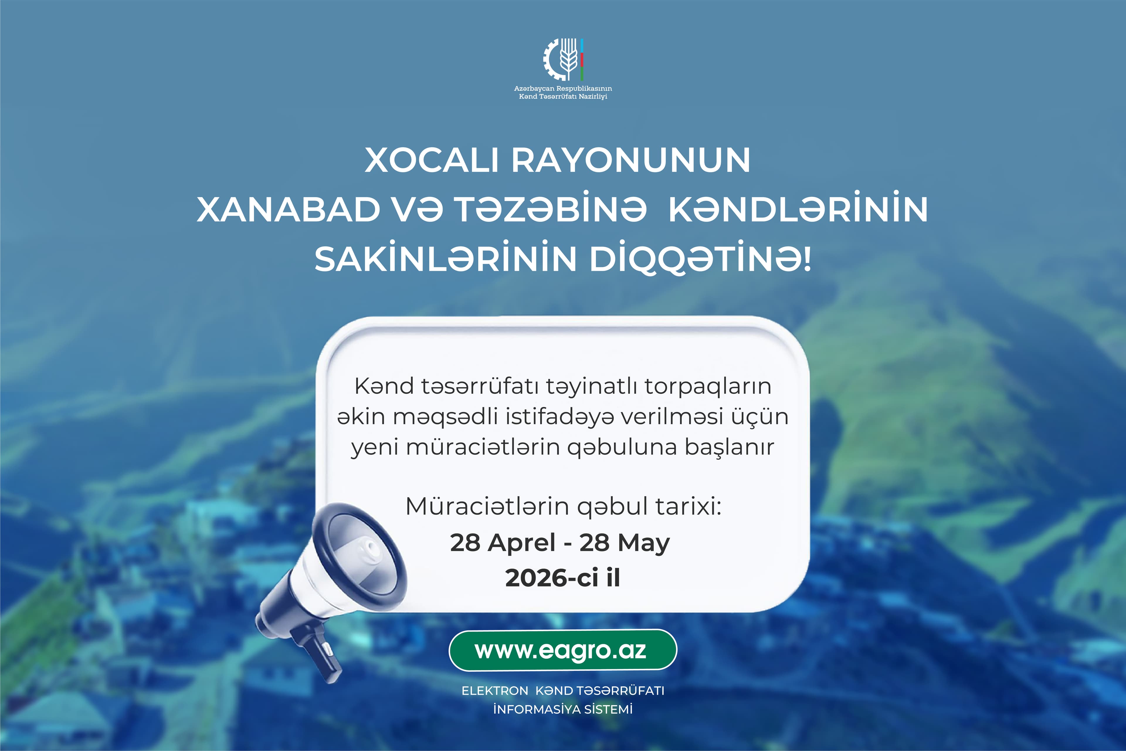 Xocalının Xanabad və Təzəbinə kəndlərində torpaq icarəsi üçün müraciətlər başladı