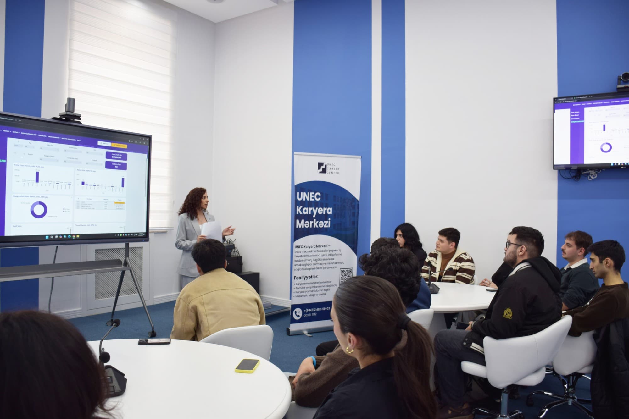 Bakı Fond Birjası UNEC tələbələrinə yeni statistik alət olan interaktiv məlumat panelini təqdim edib