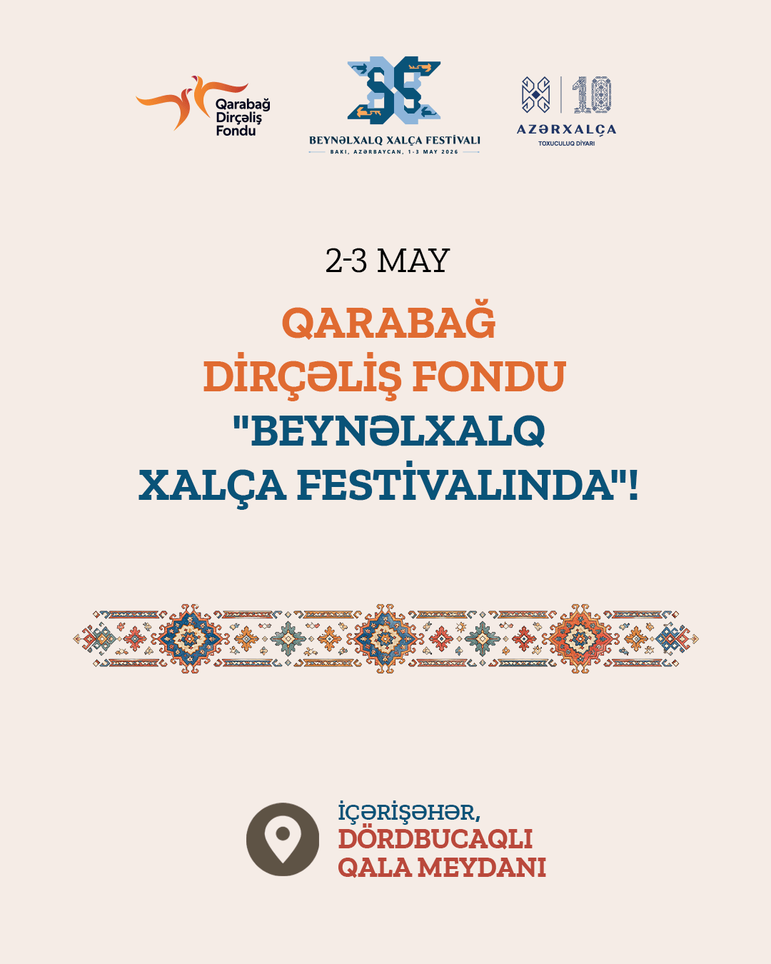Qarabağ Dirçəliş Fondu Beynəlxalq Xalça Festivalının rəsmi tərəfdaşı oldu - Şəkil 1