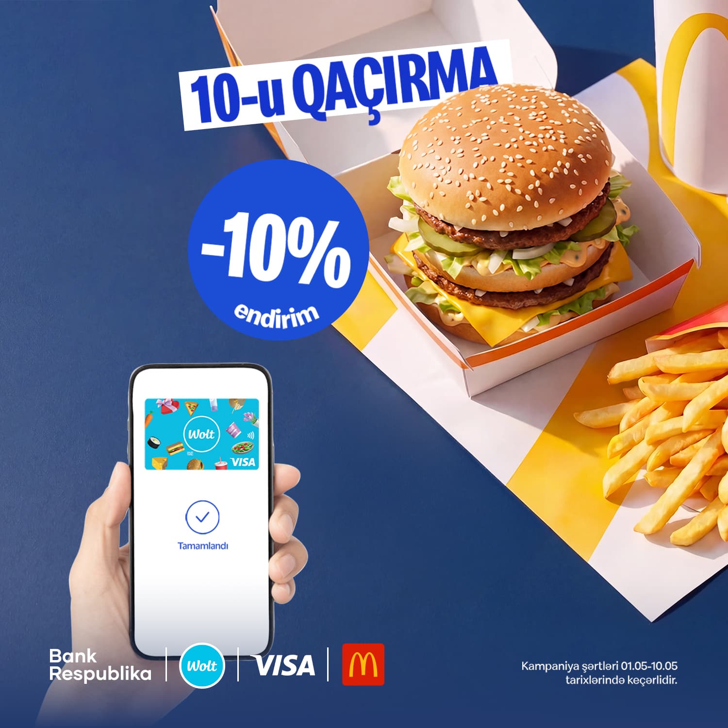 “10-u qaçırma”: Bank Respublika Visa Wolt kartı ilə McDonald’s-da endirim qazan! - Şəkil 1
