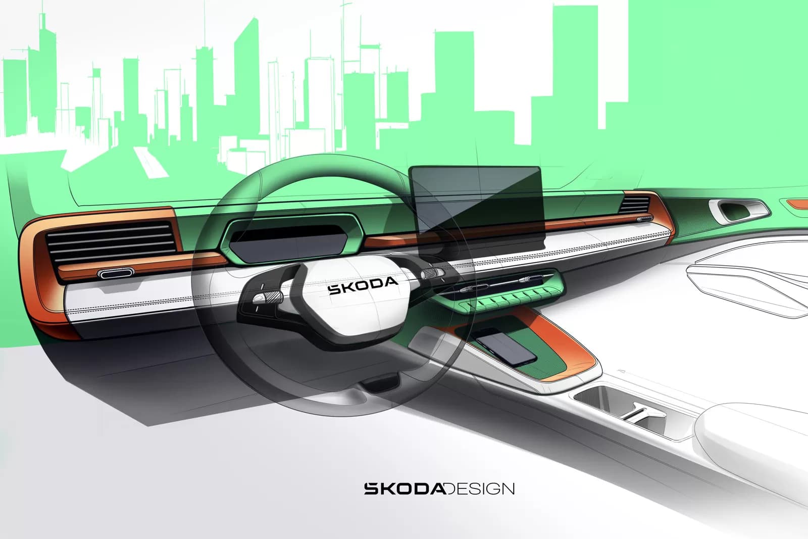 Skoda yeni Epiq krossoverinin interyerini təqdim edib