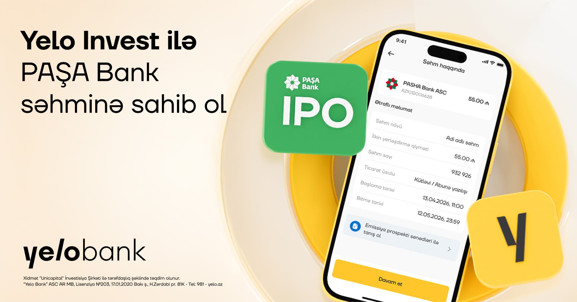 Yelo Invest ilə PAŞA Bank-ın səhmdarı ol - Şəkil 1