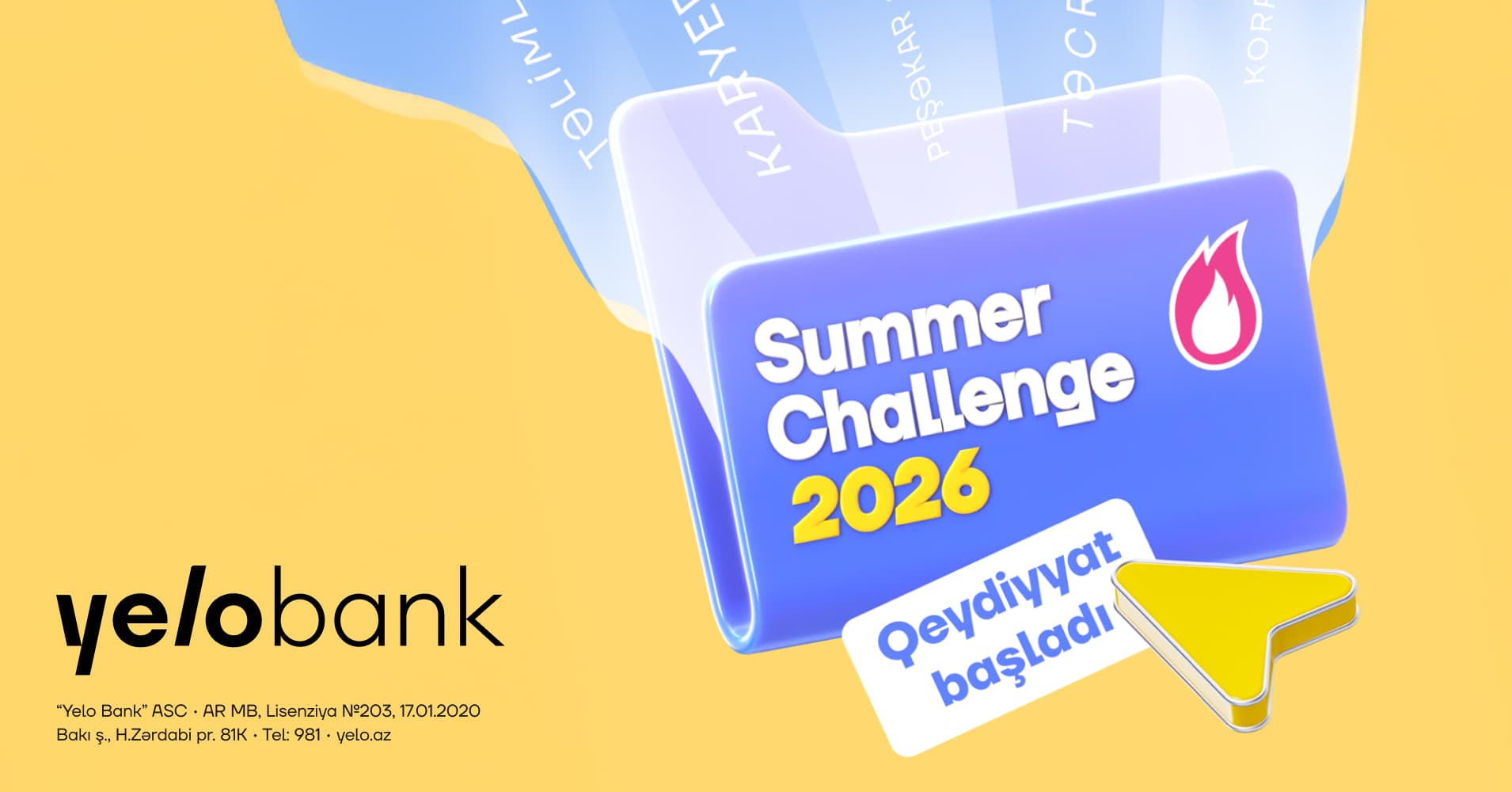 Yelo Bank-ın Summer Challenge 2026 təcrübə proqramına qeydiyyat başladı! - Şəkil 1