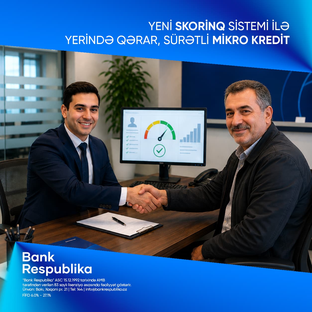 Bank Respublika mikro kreditlər üzrə yeni skorinq sistemini istifadəyə verdi - Şəkil 1