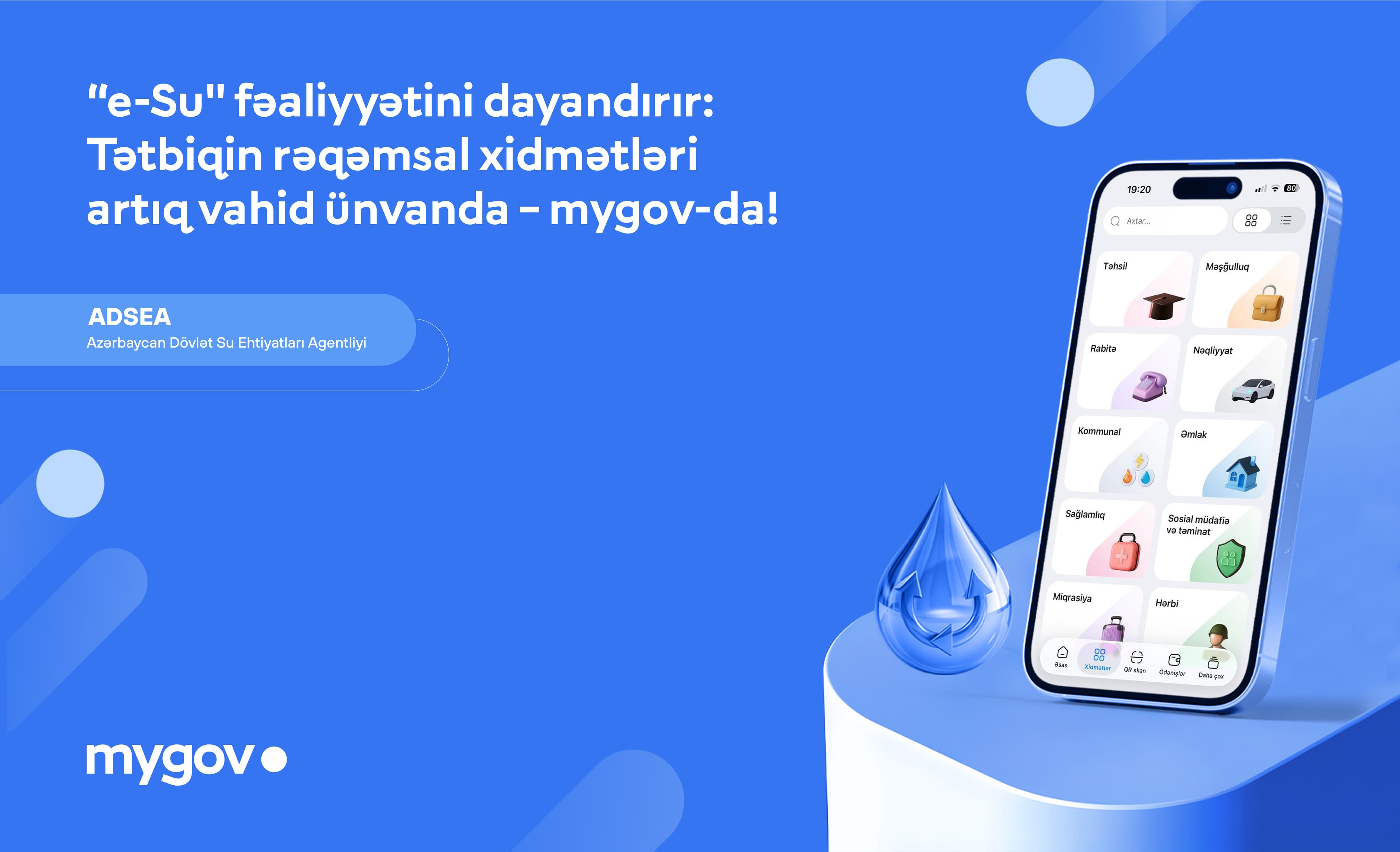 ADSEA-nın rəqəmsal su xidmətləri “mygov” platformasına inteqrasiya olunur