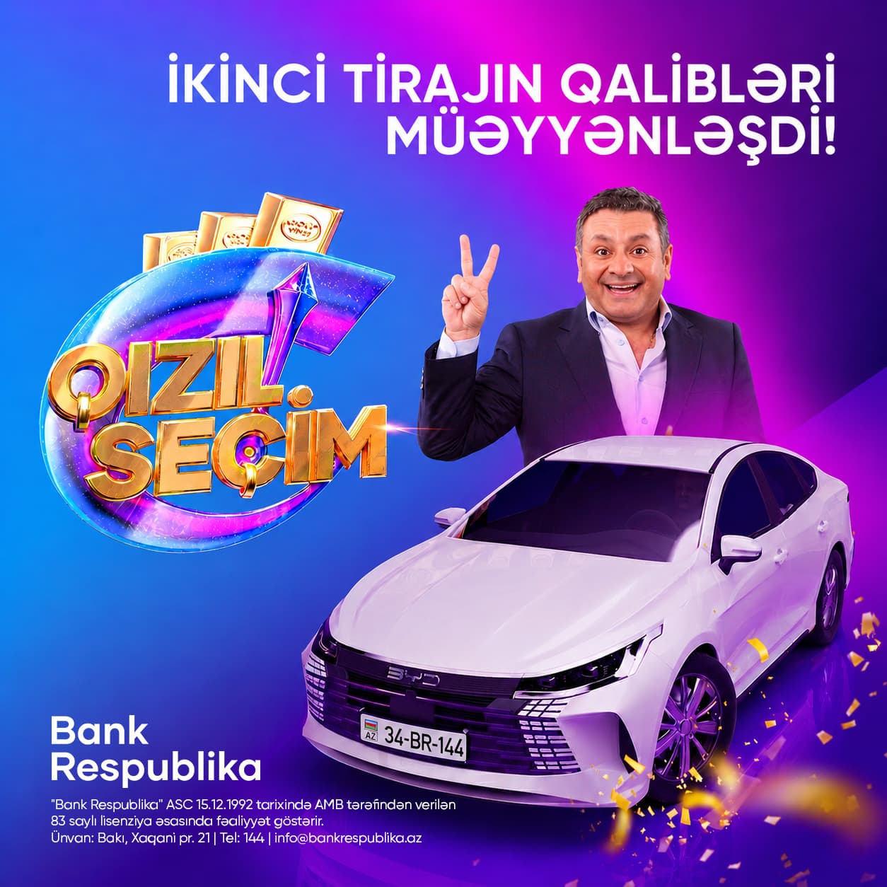 Bank Respublika “Qızıl Seçim” lotereyasının ikinci tirajının qaliblərini elan etdi! - Şəkil 1