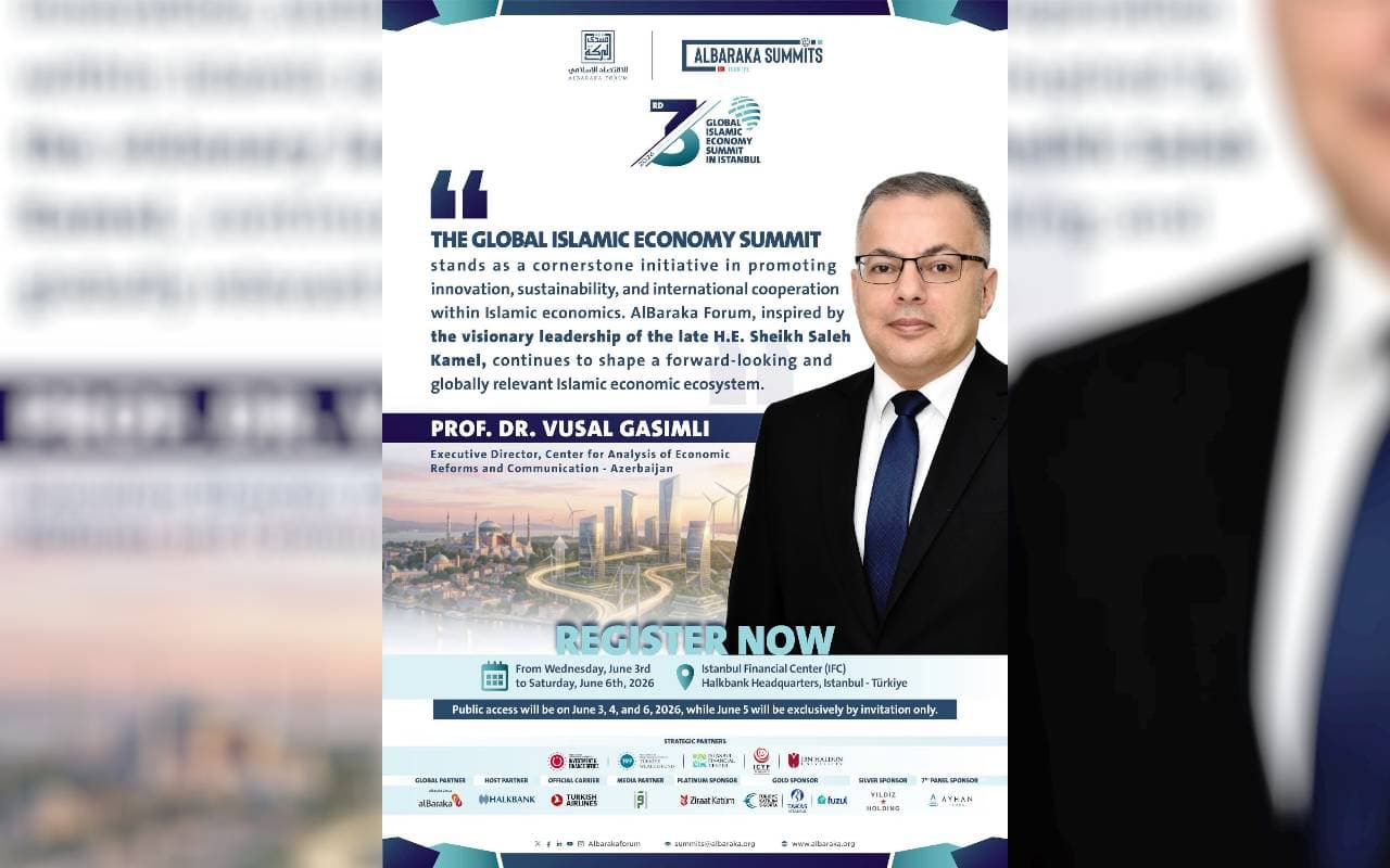 Vüsal Qasımlı III Qlobal İslam İqtisadiyyatı Sammitində iştirak edəcək