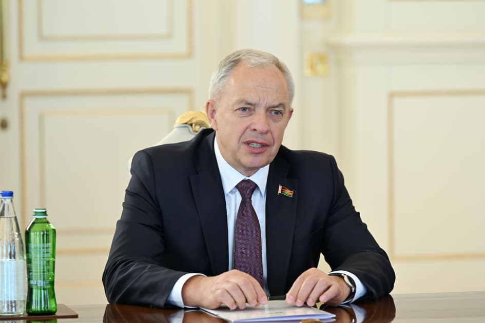 Prezident İlham Əliyev Belarus Milli Assambleyası Nümayəndələr Palatasının sədrini qəbul edib - Şəkil 3