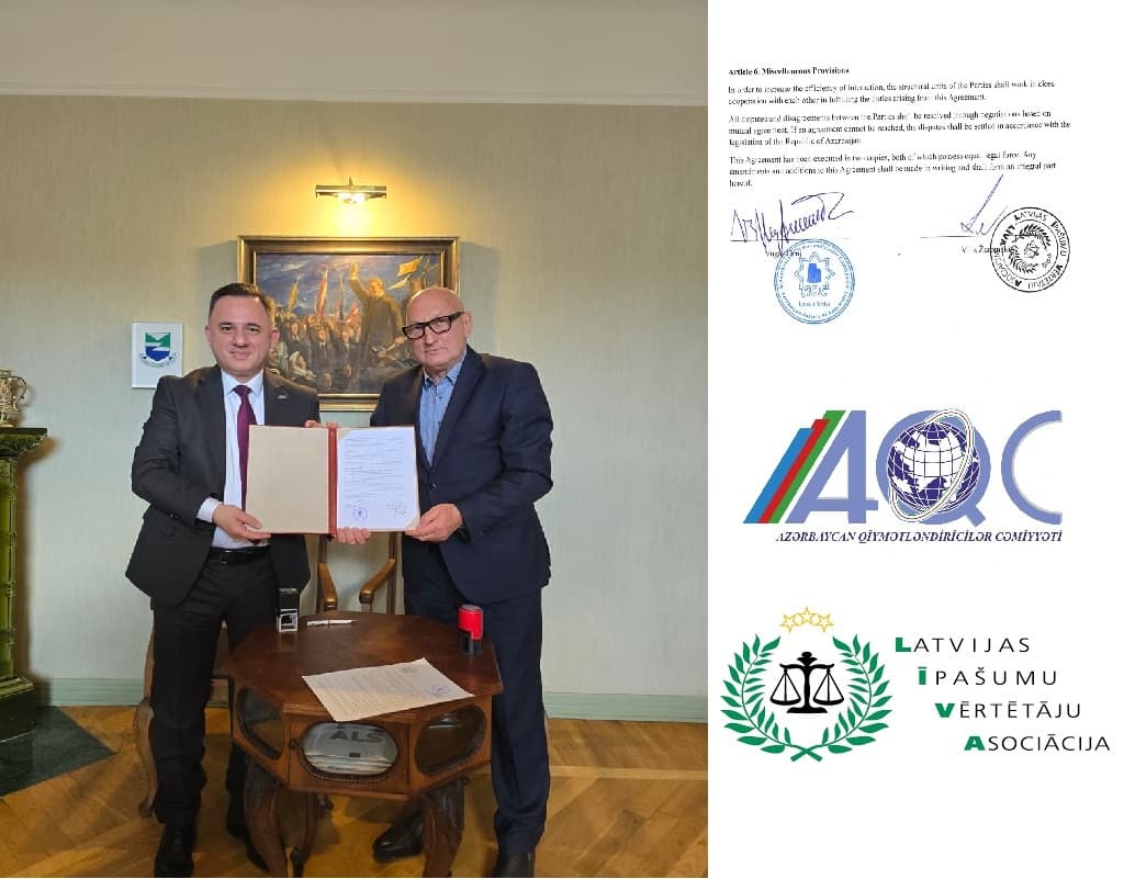 Azərbaycan və Latviya qiymətləndiriciləri arasında əməkdaşlıq müqaviləsi imzalanıb