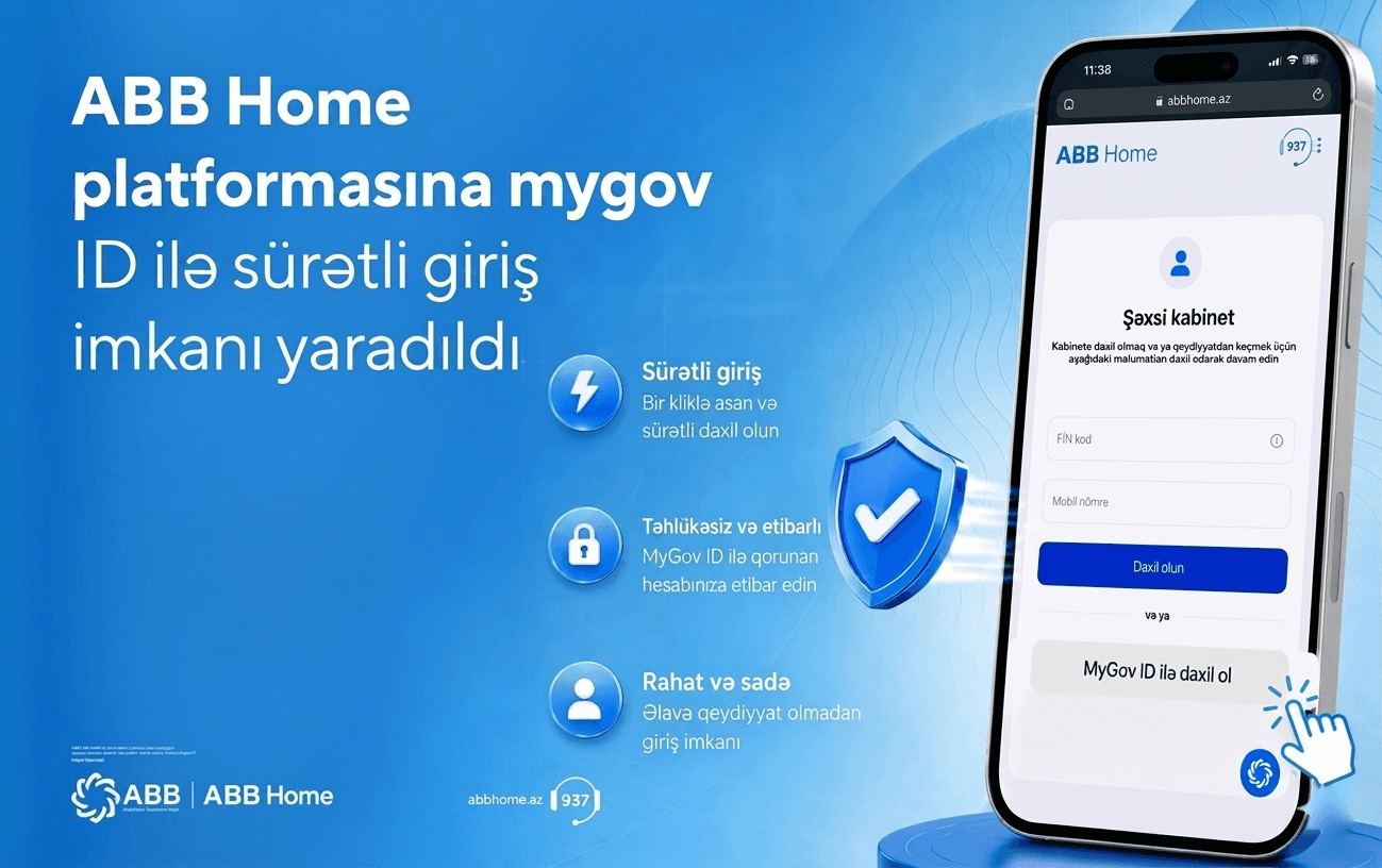 ABB Home platformasına Mygov ID ilə daha sürətli giriş imkanı! — 2