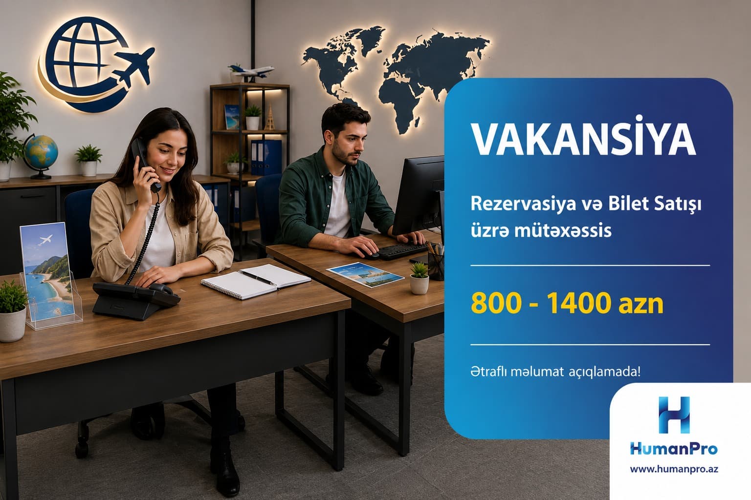 Rezervasiya və Bilet Satışı Üzrə Mütəxəssis vakansiyası