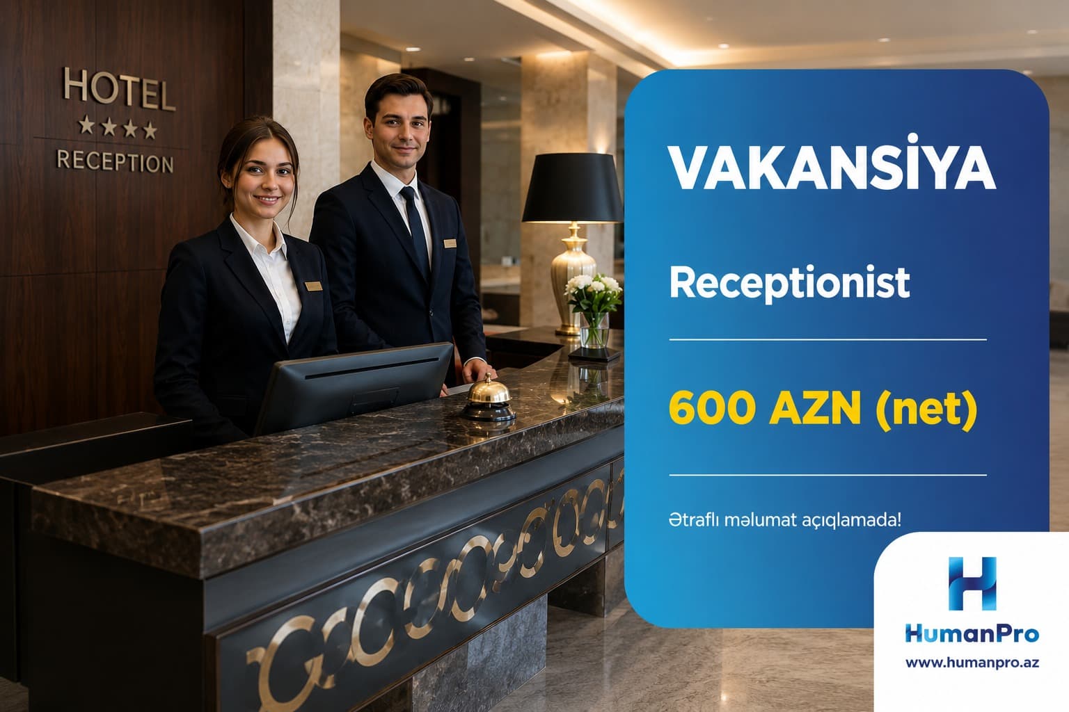 Receptionist vakansiyası — 2