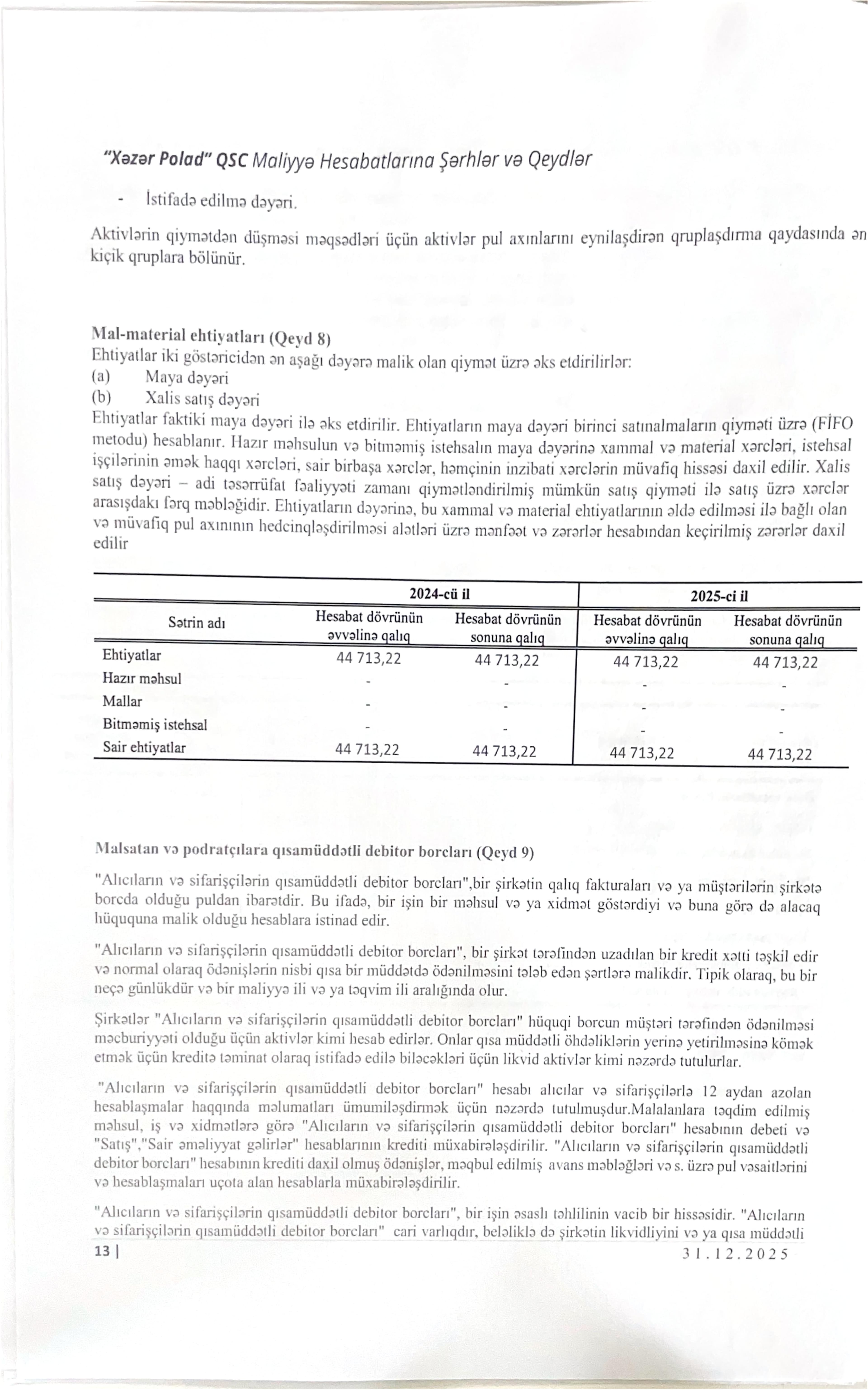 Audit hesabatı — 9