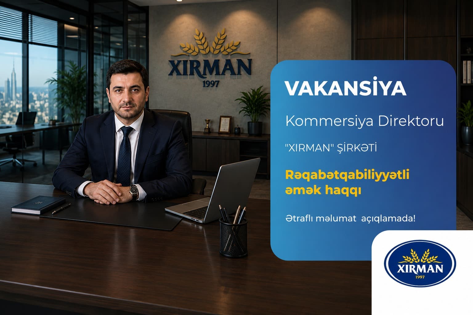 “Xırman” Şirkəti Kommersiya Direktoru Vəzifəsi üzrə Vakansiya — 2