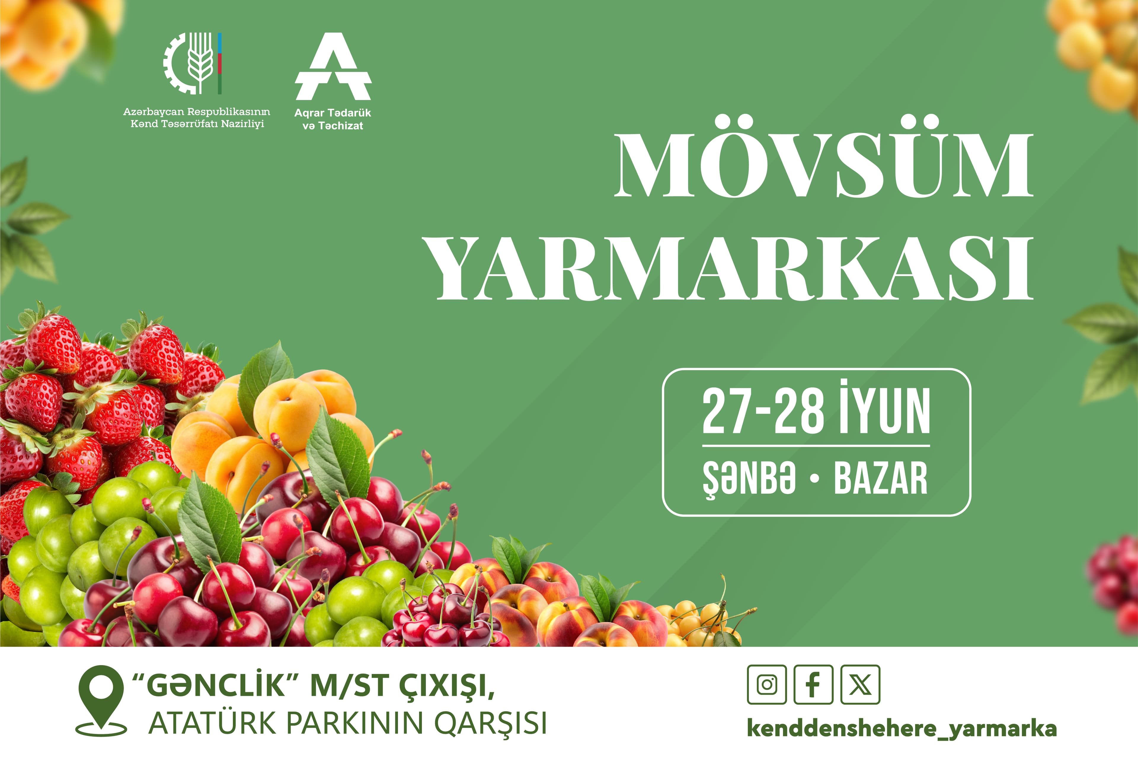 “Kənddən Şəhərə” Mövsüm Yarmarkasında Fermerlərin İştirakı Üçün Qeydiyyat Başladı