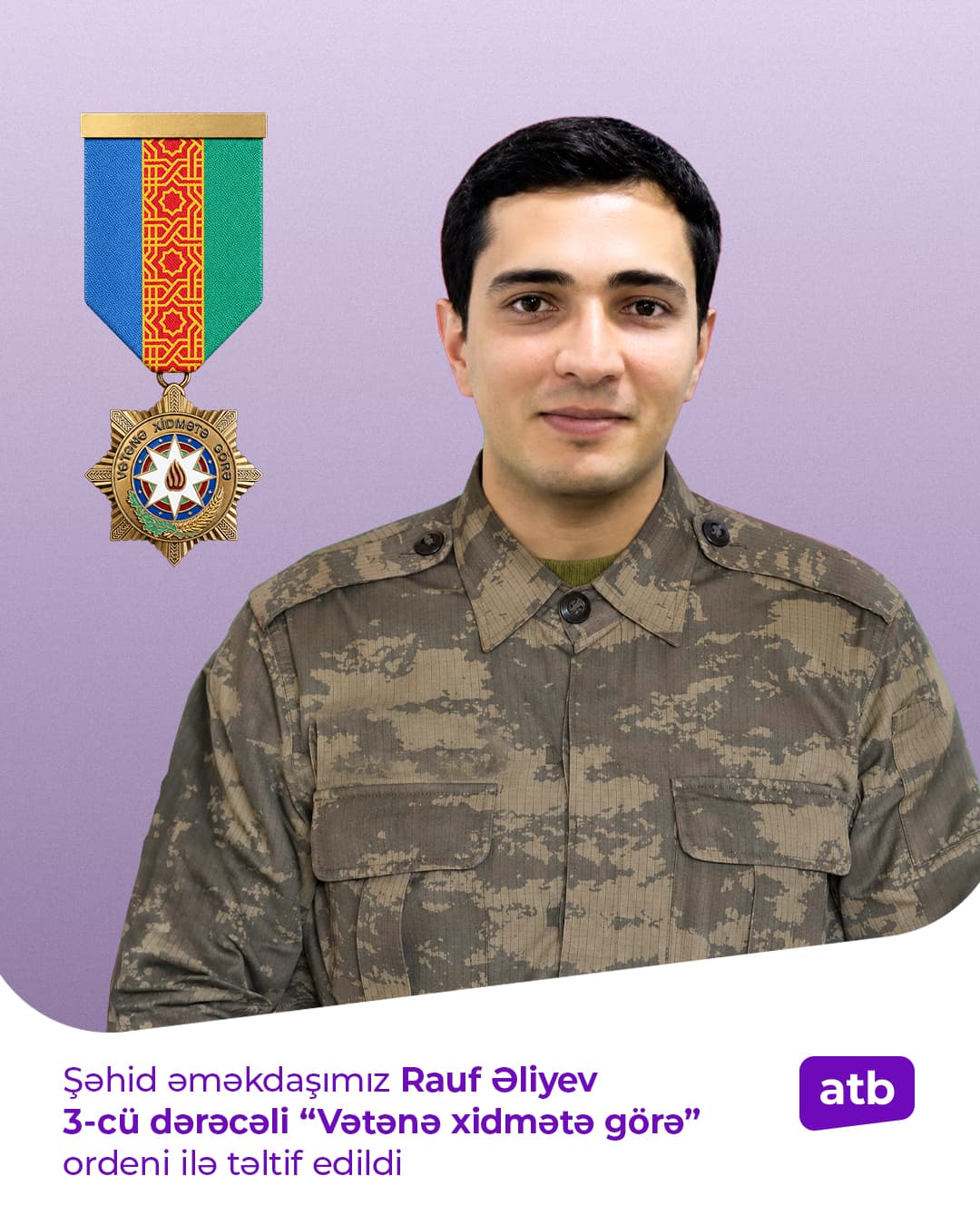 Azər Türk Bank-ın Şəhid əməkdaşı ordenlə təltif edilib — 2