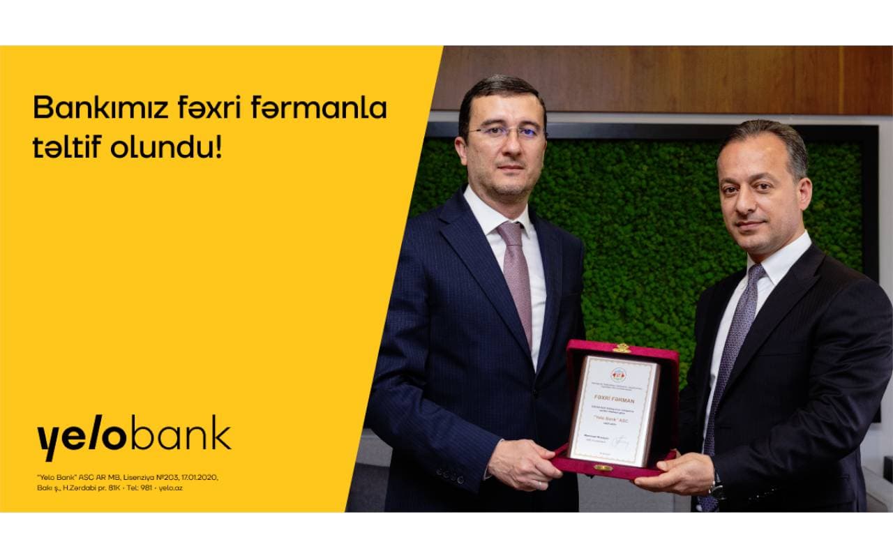 Yelo Bank Azərbaycan Sahibkarlar Konfederasiyasının fəxri fərmanına layiq görülüb