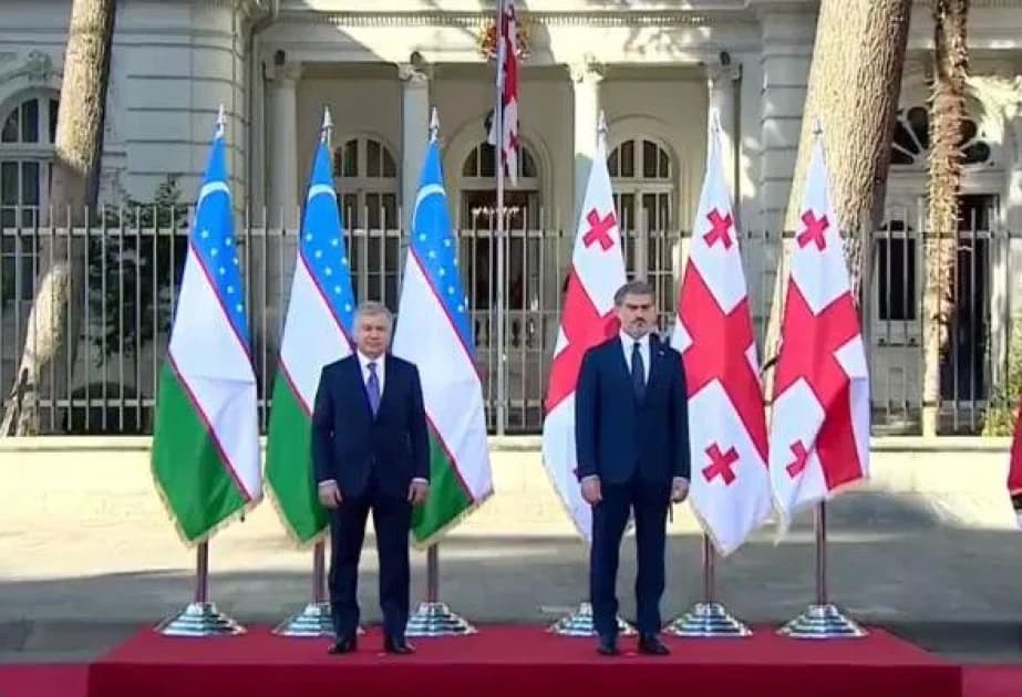Özbəkistan Prezidenti Şavkat Mirziyoyev Gürcüstana dövlət səfərinə gəlib