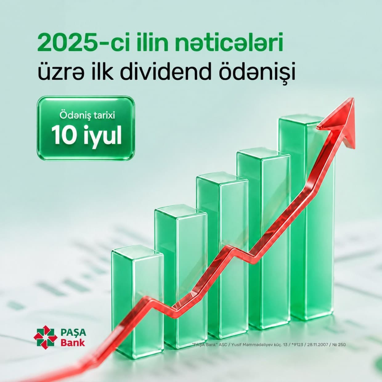 PAŞA Bank 2025-ci il üzrə ilk dividend ödənişini elan edir! — 2