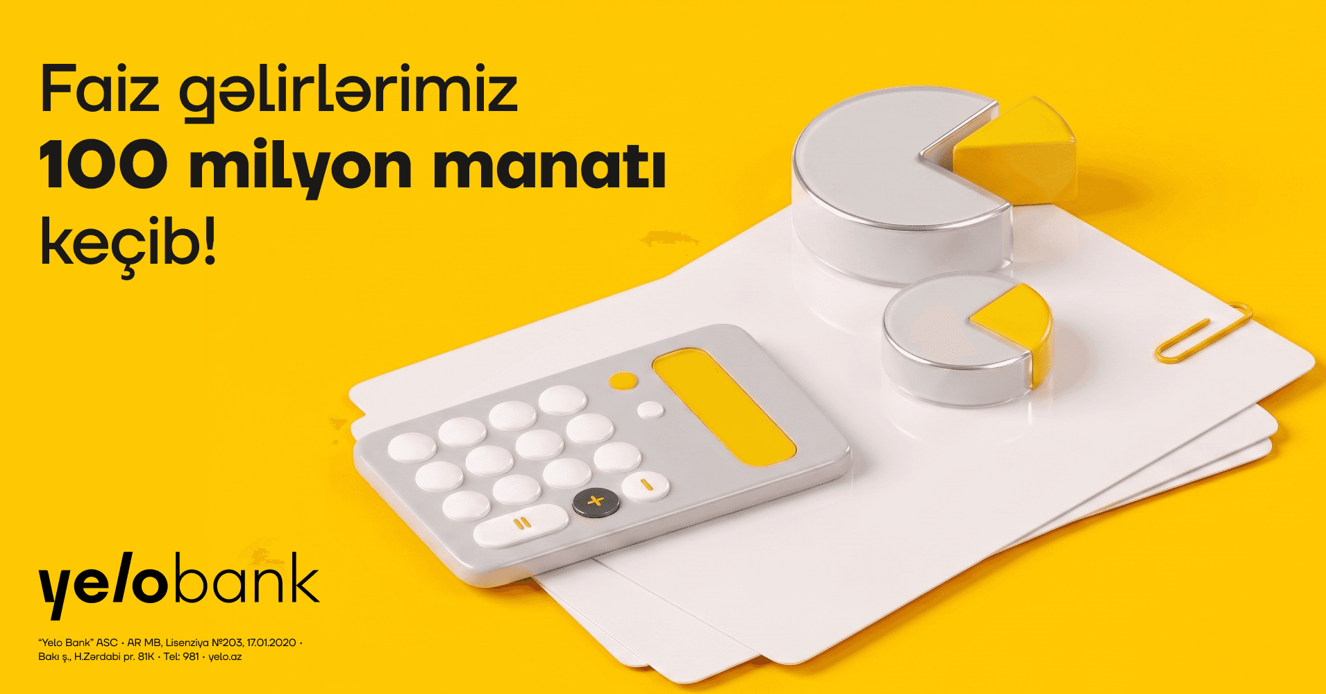 Yelo Bank ili 100 milyon manatdan çox faiz gəliri ilə yarıladı - Şəkil 1