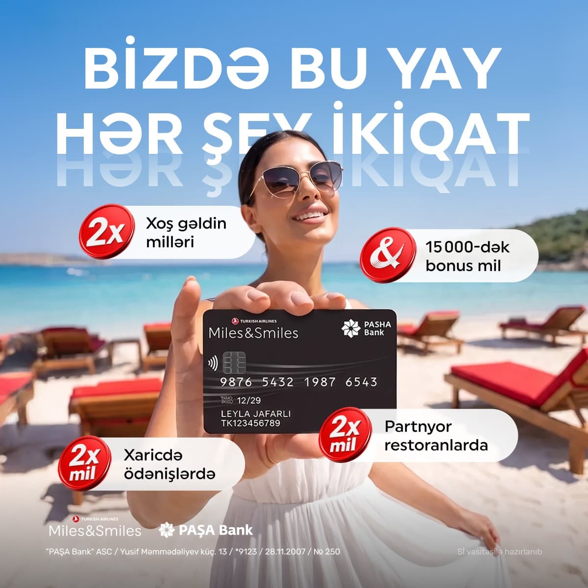 Miles&Smiles PASHA Bank kartları üzrə "Bizdə bu yay hər şey ikiqat!" kampaniyasına start verilir — 2